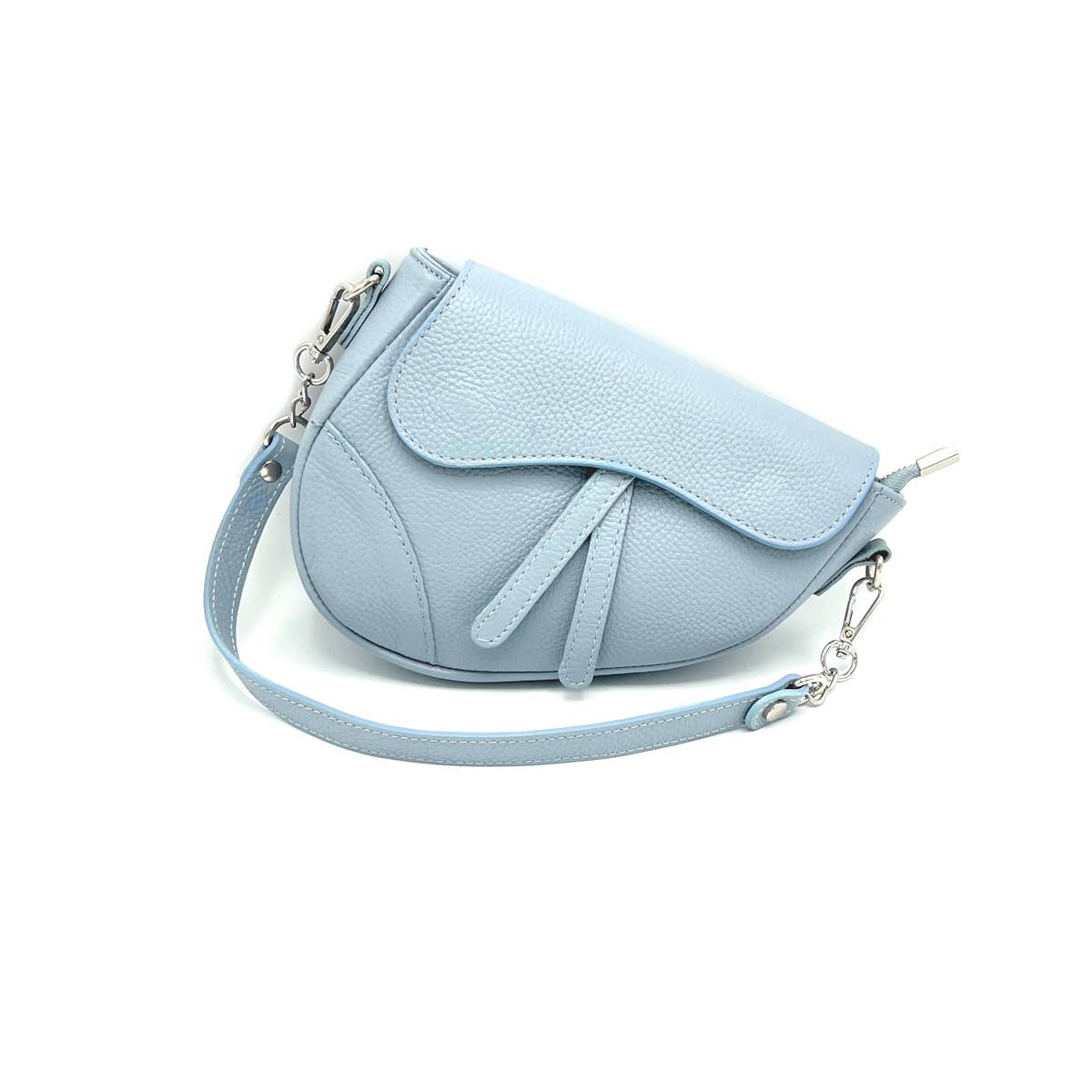 The Siena Pebbled Leather Asymmetrical Saddle Bag