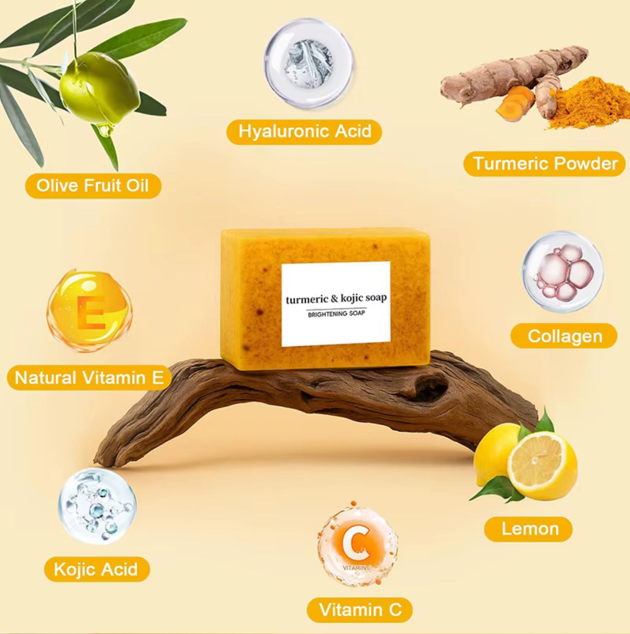 Handmade Turmeric & Kojic Acid Brightening Soap