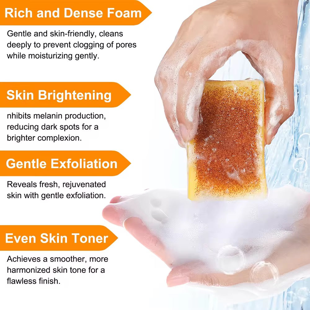 Handmade Turmeric & Kojic Acid Brightening Soap with Retinol & Glutathione (3) pcs
