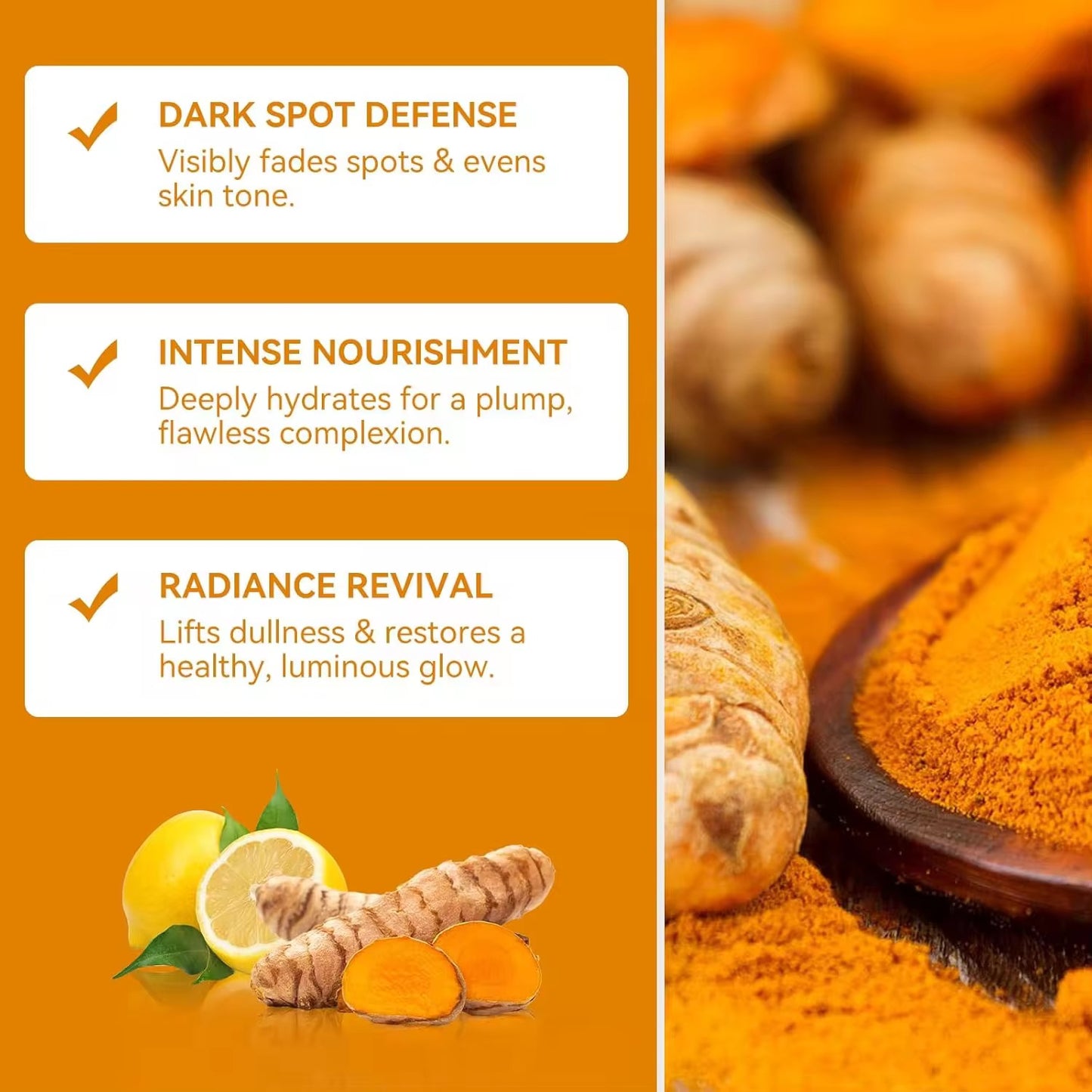 Handmade Turmeric & Kojic Acid Brightening Soap with Retinol & Glutathione (3) pcs