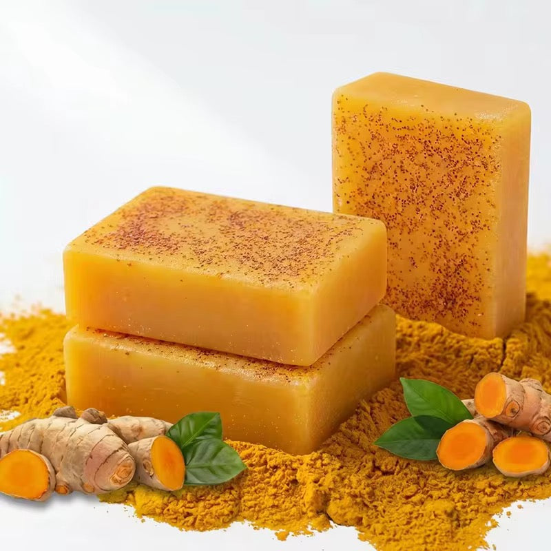 Handmade Turmeric & Kojic Acid Brightening Soap with Retinol & Glutathione (3) pcs