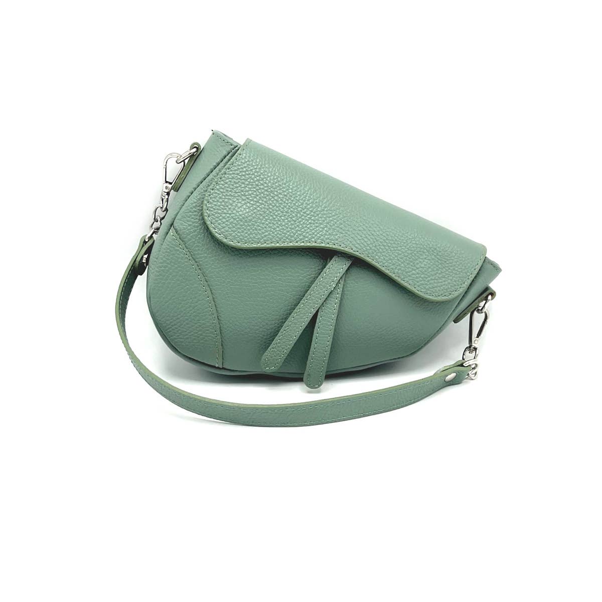 The Siena Pebbled Leather Asymmetrical Saddle Bag